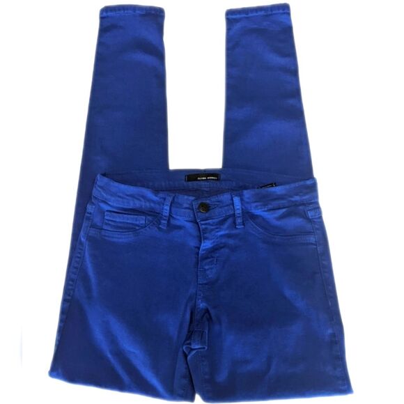 Flying Monkey vintage bright blue leggings/jeggings, Made in USA, (juniors) 9 - Picture 2 of 7